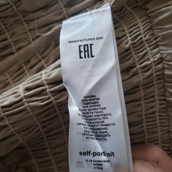 SELF-PORTRAIT- Ruffle Off Shoulder Cotton Poplin Top - Picture 7 of 15